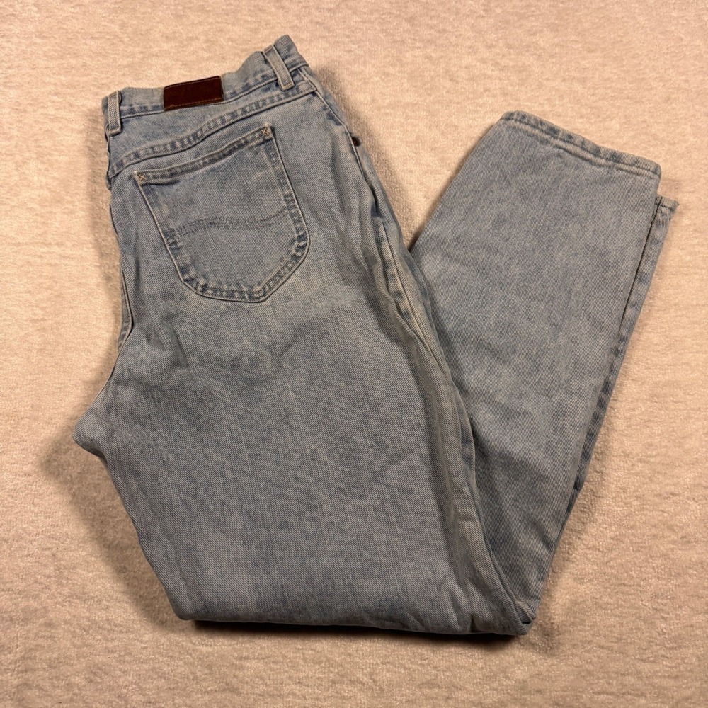 Lee Original Jeans Light Wash Denim‎ Straight Leg Casual Pants Women Size 16